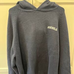 Adanola Size Large Hoodie Sweatshirt Navy Blue